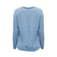 thumbnail image 4 of Shirts for Women Casual Striped Long Sleeve Tops Crew Neck Knit Ribbed Basic T Shirts Womens Tops, 4 of 4