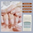 thumbnail image 2 of 1 Set French Tip Press on Nails Solid Color Extra Long Artificial Detachable Full Cover Salon DIY Manicure Kit for Girls H33-light blue, 2 of 6