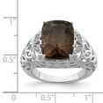 thumbnail image 2 of 925 Sterling Silver Rhodium-Plated Smoky Quartz and Diamond Ring Size 7, 2 of 6