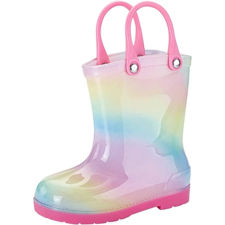 

QWZNDZGR Toddler Infant Baby Boys Girls PVC Cute Rain Boots Lined Rubber Rain Shoes Toddler Rain Boots Cartoon Shark Easy On