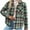 Green, variant on Fall Jackets for Women Plaid Flannel Shirt Jacket Long Sleeve Lapel Button Coats Casual Comfy Thermal Warm Coat (Green,S)