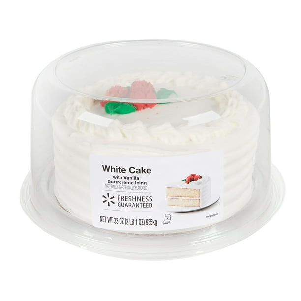 Freshness Guaranteed 7 Double Layer Vanilla Cake With Red Rosettes 33 Oz Walmart Com