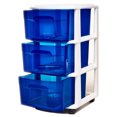 thumbnail image 3 of Open Box Homz Plastic 3 Drawer Med Storage Tower, Blue Drawers/White Frame, 3 of 10