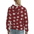 thumbnail image 7 of Wukai Snowflakes On A Buffalo Plaid Christmas Print Womens Hoodies Fleece Sweatshirts Long Sleeve Sweaters Pullover Fall Outfits Winter Clothes-XX-Large, 7 of 7