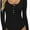 Black, variant on MLDRA Bodysuits for Women Long Sleeve Body Suit Crew Neck Ribbe Basic Going Out Winter Button Down Women Bodysuits Black