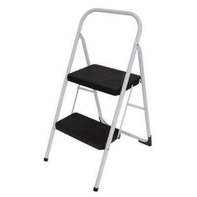 Cosco 34.646 in. H X 17.323 in. W X 22.84 in. D 200 lb. capacity 2 step Steel Large Step Stool Cosco 34.646 in. H X 17.323 in. W X 22.84 in. D 200 lb. capacity 2 step Steel Large Step Stool
