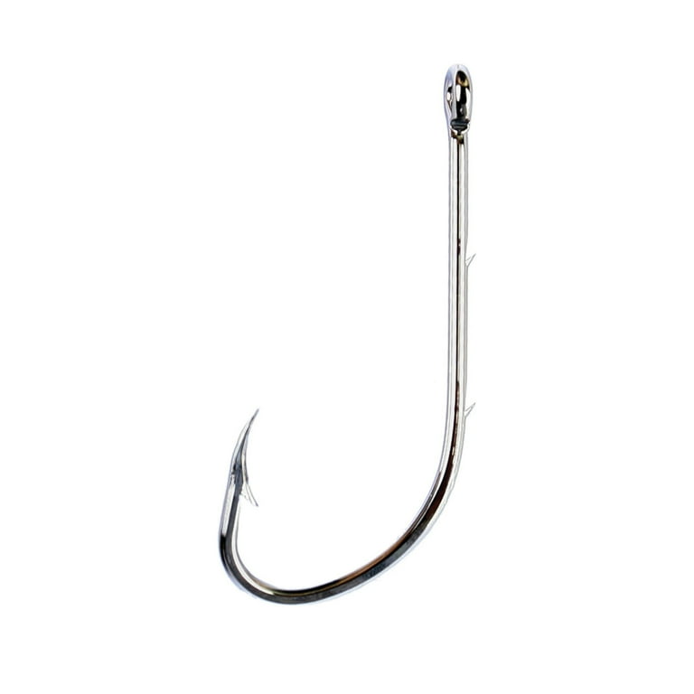 eagle claw 4 0 offset fishing hooks (2 pack) Eagle Claw 189AH-4/0 Baitholder Offset Hook, Nickel, Size 4/0, 8  Pack