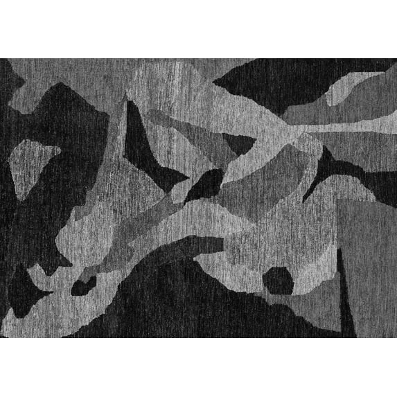 Ahgly Company Indoor Rectangle Oriental Gray Modern Area Rugs, 2' x 5'