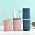 thumbnail image 2 of 3 in 1 Portable Plastic Travel Toothbrush Case Multifunction Toothpaste Travel Case Holder for Travel, Business, Home, Camping, School Supplies, 2PCS, Blue, 2 of 4