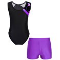 thumbnail image 2 of Alvivi Kids Girls Gymnastics Dance Biketard Unitard Sleeveless Tumbling Leotard with Shorts Set Purple 8, 2 of 5