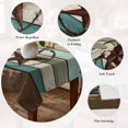 thumbnail image 5 of Texas Star Western Table Cloth Waterproof Tablecloths, Vintage Teal Brown Wooden Farmhouse Tablecloth Dining Table Cover for Kitchen Party Tabletop Outdoor, Rectangle Tablecloth 52x70 Inch, 5 of 9