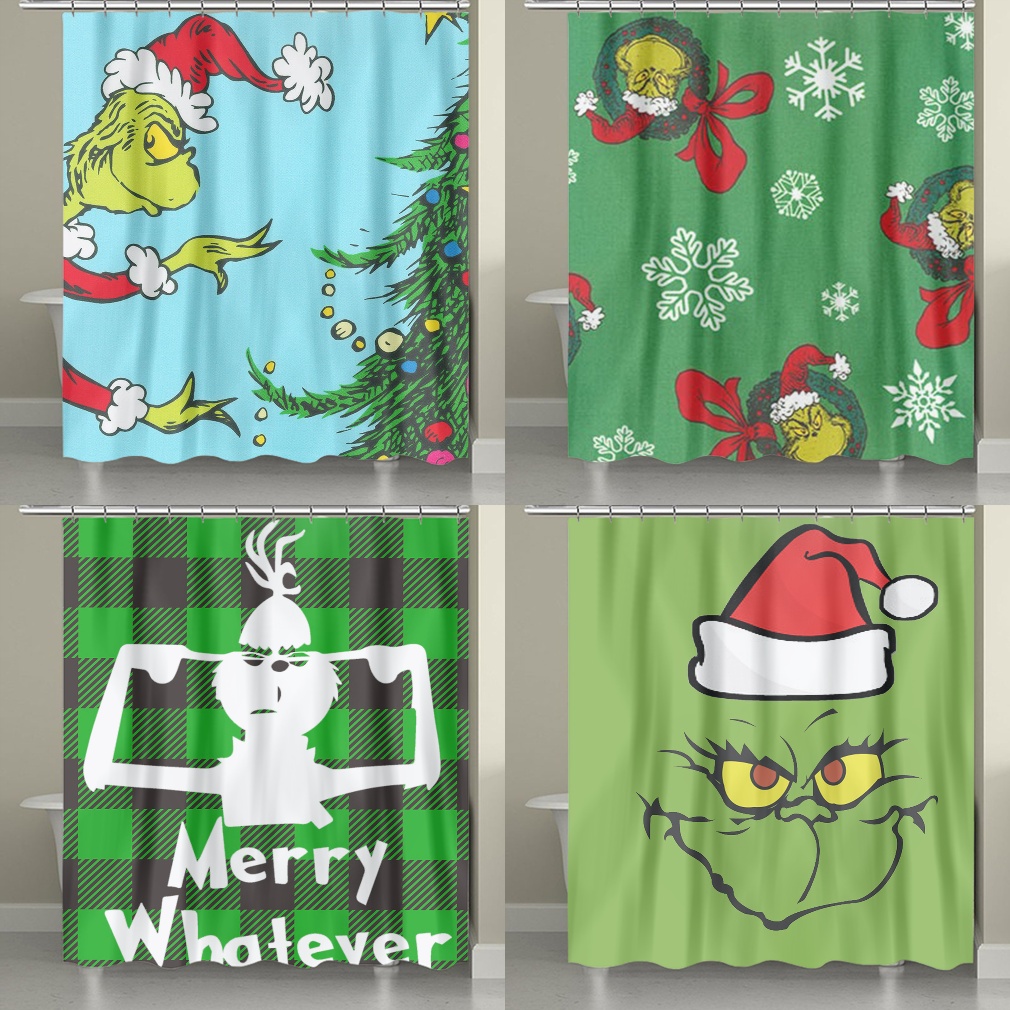 Grinch Christma the Grinch Shower Curtain Waterproof Bath Curtain