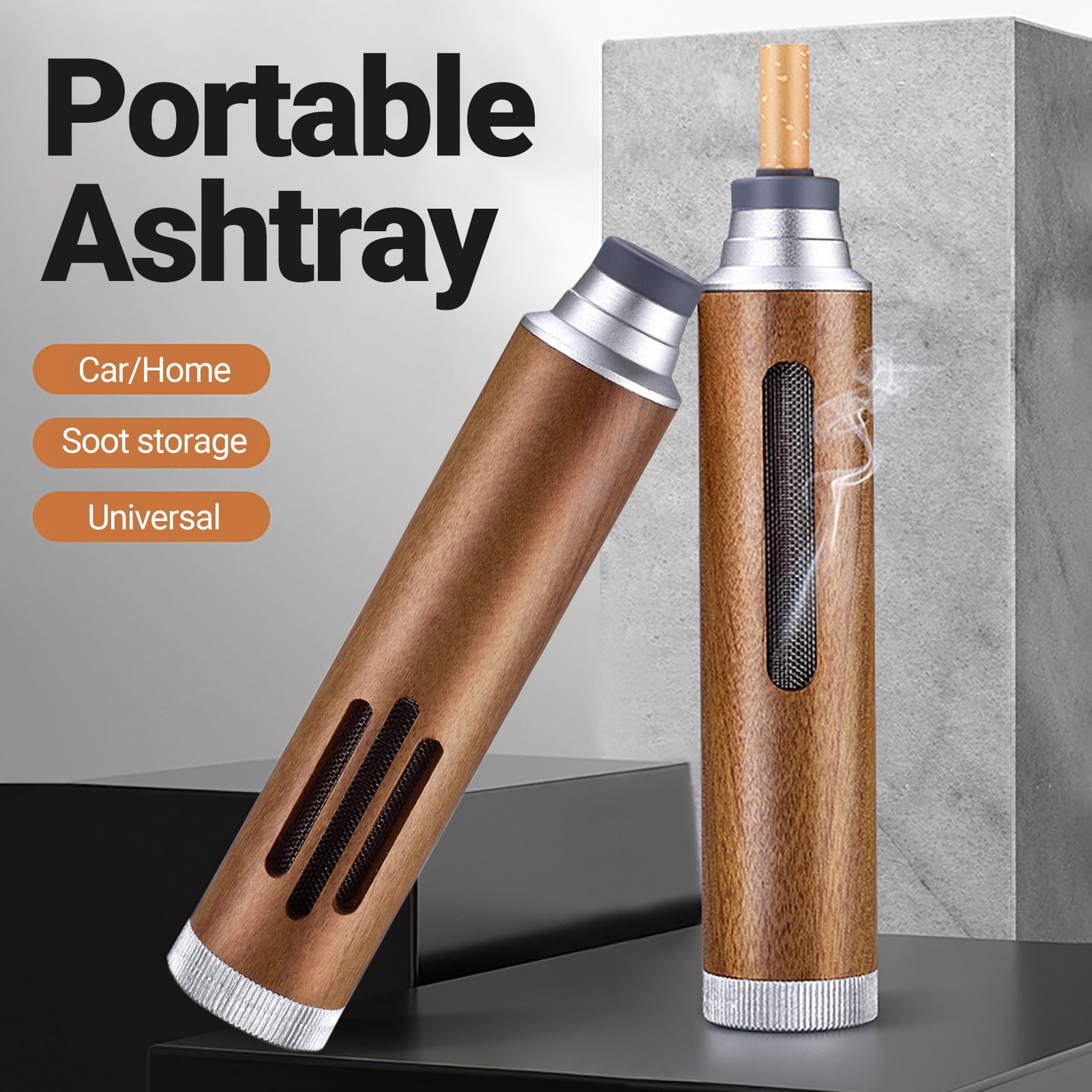 BetterZ Portable Ashtray Removable Design Ash Organizer Lightweight