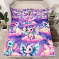 thumbnail image 2 of Homewish Kawaii Animal Dragon Twin Sheet Sets 3pcs for Kids Boys Girls,Cartoon Cute Twin Fitted Sheet Microfiber,Starry Sky Breathable Flat Sheet,Microfiber Bedroom Decor, 2 of 7