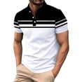thumbnail image 2 of Men's Short Sleeve T Shirt, Button Down Lapel Collar Casual T Shirt, Soft Breathable Slim Fit Summer Top for Vacation, Travel, Work and Daily Wear Black L, 2 of 5