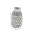 thumbnail image 3 of DecMode 13" White Ceramic Vase with Diamond Pattern, 3 of 7
