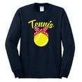 thumbnail image 2 of Wild Bobby, Tennis Mom Cute Bow Ribbon Tennis Ball, Mother's Day, Men Long Sleeve Shirt, Navy, Medium, 2 of 3
