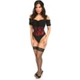 thumbnail image 3 of Corset Mini Cincher en Dentelle Noire Rouge pour Femmes, 3 of 5