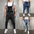 thumbnail image 1 of Styesk Men's Pants Mens Washed Bib Overalls Casual Ripped Jumpsuits Rompers, 1 of 9
