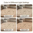 thumbnail image 7 of ODIKA 5'x7' Washable Area Rug Easy Care, Non-Shedding, Pet Friendly, Beige and Rose Floral Elegance Intricate Botanical Motif with Ornate Border for Small Living Room, Bedroom, 7 of 7