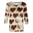 thumbnail image 4 of Womens 3/4 Length Sleeve Tops 2024, Valentines and Casual Fashion Style Shirts Crew Neck Loose-Fitting Blouses, 4 of 4