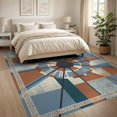 thumbnail image 3 of ODIKA Entrance Circular Vintage Symmetrical Spoke Lines Circle Round Foldable Easy Care for King Size Bedroom, Master Suite, Under Bed, 3 of 7