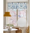 thumbnail image 4 of Blue Botanical Kitchen Valances for Windows Farmhouse Linen Window Valance Curtain for Living Room Window Treatment Spring Summer Leaf Pastoral Vintage Valance Rod Pocket Topper Drape, 54 x 18 Inch, 4 of 6