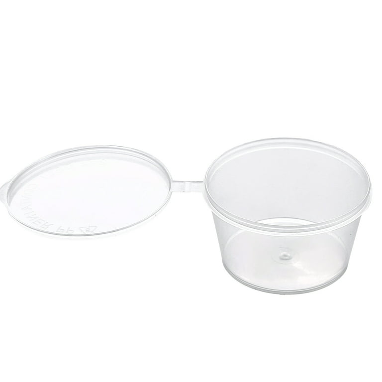 100 Sets] 4 oz Small Plastic Containers with Lids, Jello Shot Cups with  Lids, Disposable Portion Cups, Condiment Containers with Lids, Souffle Cups  for Sauce and Dressing 100 4 oz. 
