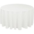 thumbnail image 1 of Lot de 12 Nappe Ronde Blanche en Polyester 132 Pouces, Nappe Résistante aux Taches et aux Plis, Lavable pour Table à Manger, Réception de Mariage, Banquet, Fête, 1 of 6