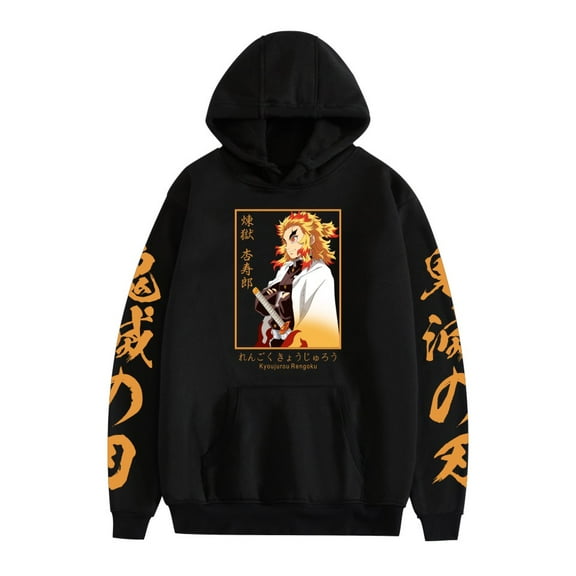 GFGSZTAFB Rengoku Kyoujurou Anime Hoodie Sweatshirt Fashion Men/Women Casual Hip Hop Harajuku Style Loose Fit Pullover Sweatshirt