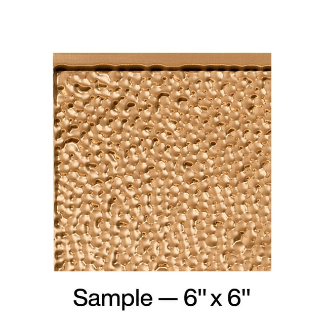 FASÄDE Hammered Decorative Vinyl Backsplash Panel in Polished Copper (6X6 Inch Sample)