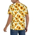 thumbnail image 2 of Zufioo Modern Elegant Sunflower Print Men's Baseball Short Sleeve, Moisture Wicking Button-Down Hip Hop Tee-Medium, 2 of 7