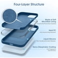 thumbnail image 3 of Liquid Silicone Case for iPhone 12 Mini (5.4''), [Scratch-Resistant, Anti-Fingerprint, Shockproof] Protective Slim Phone Case, 4-Layer Cover with Microfiber Lining, Silky-Soft Touch, Blue, 3 of 14