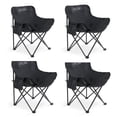thumbnail image 1 of Silla Plegable para Camping Pesca Playa y Exteriores de Lona Impermebale Ligera Silla para Exterior Ergonomica con Estructura de Acero y Funda Transportadora Set de 4 Sillas (Negro), 1 of 5