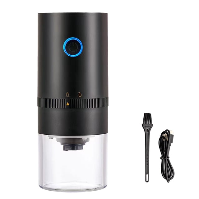 Bewildely Molinillo de café de 120 ml Botella transparente universal Frijoles Motor de cobre Dispositivo de molienda con núcleo de cerámica 13W Juegos de servir café y té Negro Bewildely HA011048-01B