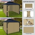 thumbnail image 5 of Aoodor 10' x 12' Gazebo Curtain Set Protecting Privacy Side Walls 4 Panels, Curtain Only - Khaki, 5 of 10
