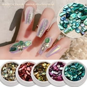 Shell Nail Decoration Colorful Natural Abalone Shell Thin Slices 3D Nail Art Charm Manicure Craft Ornaments Nail Supplies