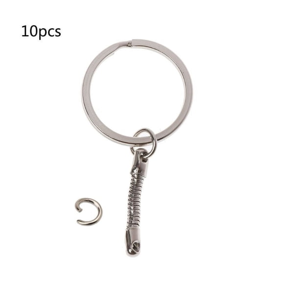 ZUARFY 10Pcs Snake Chain Key Rings Silver DIY Jewelry Findings Handmade Craft Jewelry