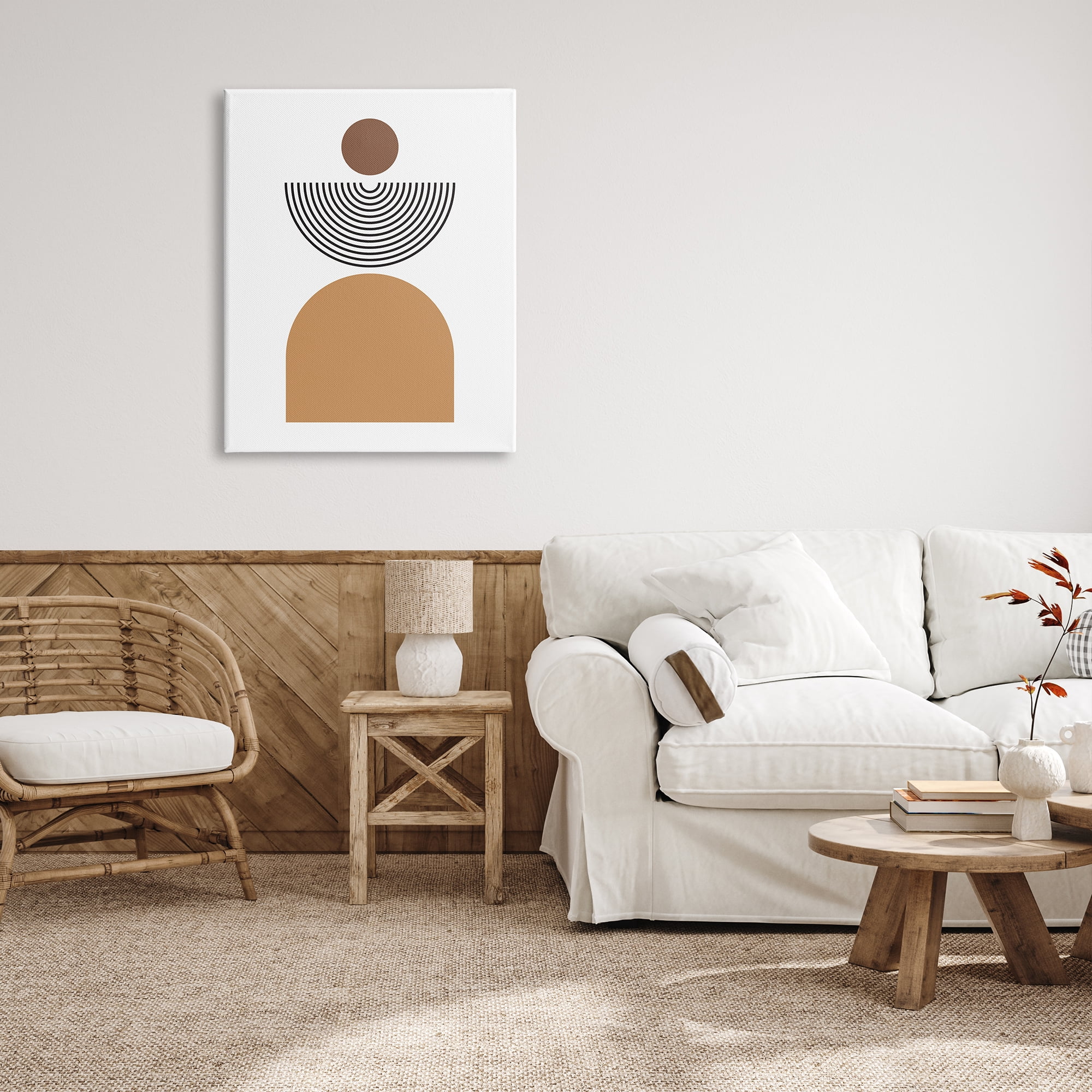 Stupell Industries Geometric Shapes on White Abstract Painting Gallery Wrapped Canvas Print Wall Art, 30 x 40