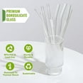 thumbnail image 3 of Pajitas de vidrio reutilizables, pajita de vidrio transparente, perfectas para batidos, té, jugo, 3 of 5