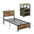 thumbnail image 2 of VECELO 3-Piece Twin Bedroom Sets with Wooden Headboard Bed Frame and 2 Gray Nightstands, 2 of 7