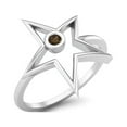 thumbnail image 2 of 0.03 Ctw Round Smoky Quartz Open Star Ring 925 Sterling Silver Solitaire Valentines Day Gifts Ring, 2 of 4