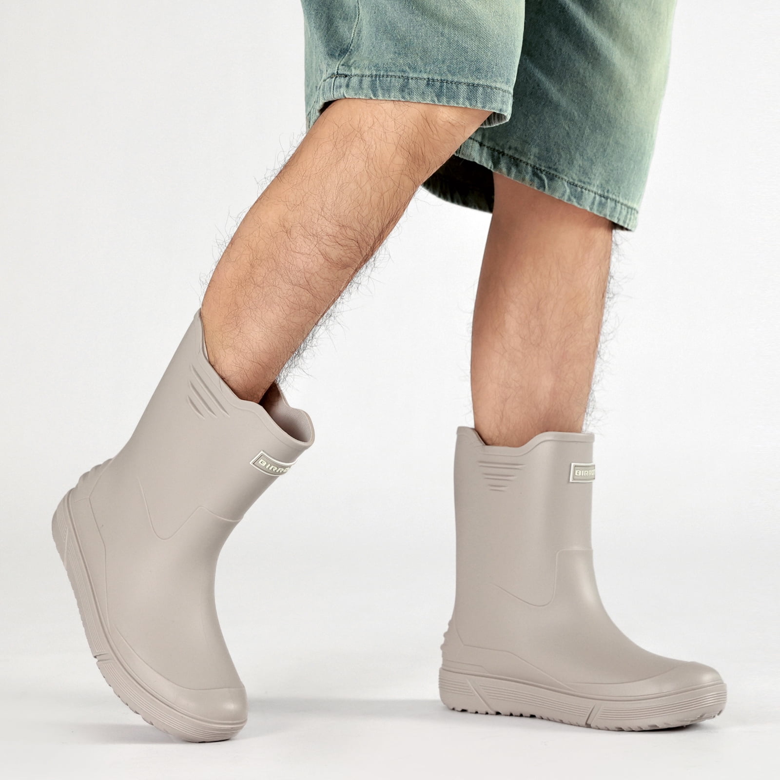 HSBDNZQ Rain Boots for Men Waterproof Fashionable Rubber Boots Non-slip Outdoor Garden Boots Mid Calf Muck Work Shoes Comfort Lightweight Rainboots for Fishing Climbing