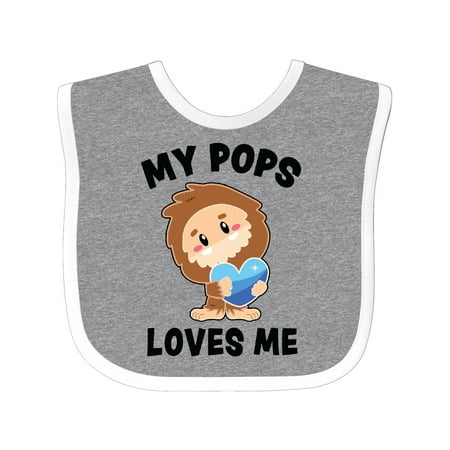 

Inktastic Cute Bigfoot My Pops Loves Me Gift Baby Boy Bib