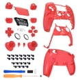 thumbnail image 3 of eXtremeRate Full Set Housing Shell with Buttons Touchpad Cover, Clear Red Custom Replacement Decorative Trim Shell Front Back Plates for ps5 Controller BDM-030/040, 3 of 6