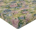 thumbnail image 4 of Ambesonne Floral Scene Fitted Sheet, Anime Garden Flowers, Queen Size, Reseda Green Pale Pink, 4 of 5