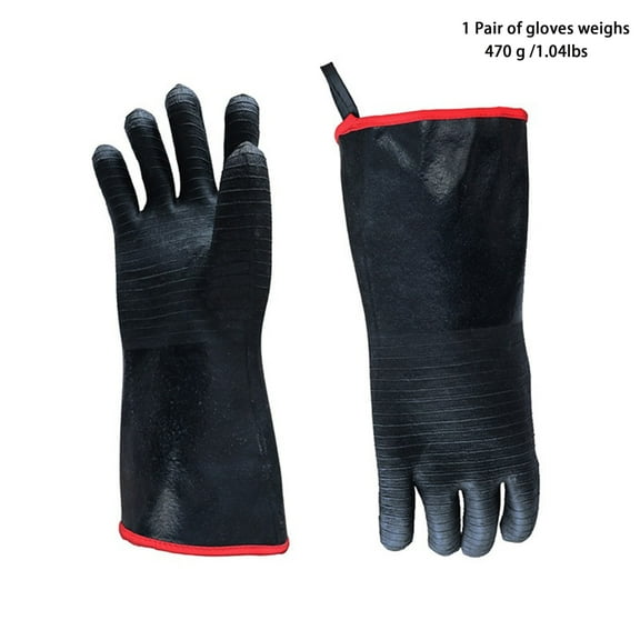 932°F Heat Resistant Grill Gloves 14-Inch Neoprene Coated Waterproof Fireproof