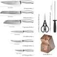 thumbnail image 2 of Knife Block with Kitchen Knives Set and Wood Cutting Chopping Board Stainless Steel Knife for Kitchen Chef Knife Set and Steak Knives Set of 6 with Wood Block (14 Pieces), 2 of 6