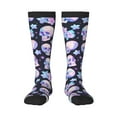 thumbnail image 2 of Lsque crystal flower Skull Printed Crew Socks Men's Women's LightWeight Thin Casual Calf Socks ,Knee High Socks,Cotton Socks, 2 of 9