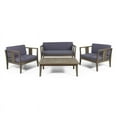 thumbnail image 2 of Katalina Outdoor 4 Seater Acacia Wood Chat Set, Gray, Dark Gray, 2 of 19